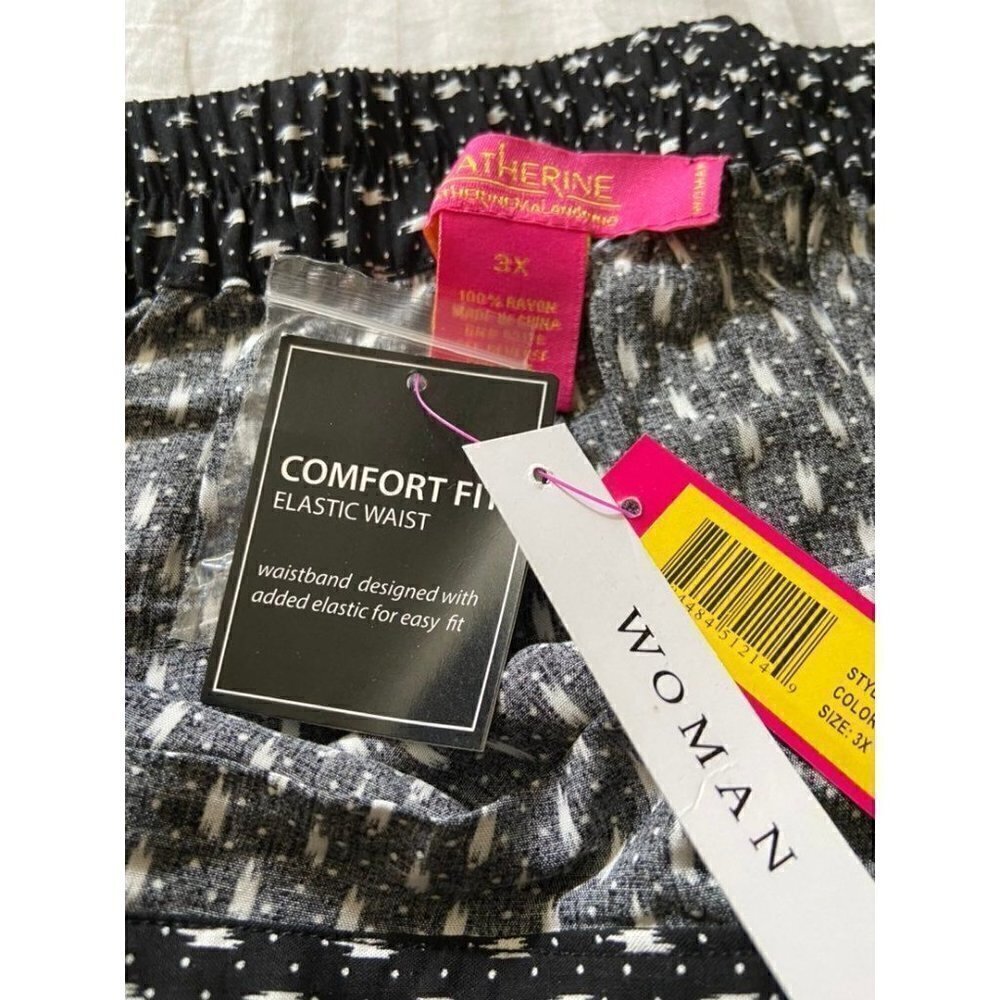 Catharine malandrino houndstooth mid length elastic waist skirt size 3x - Picture 4 of 7